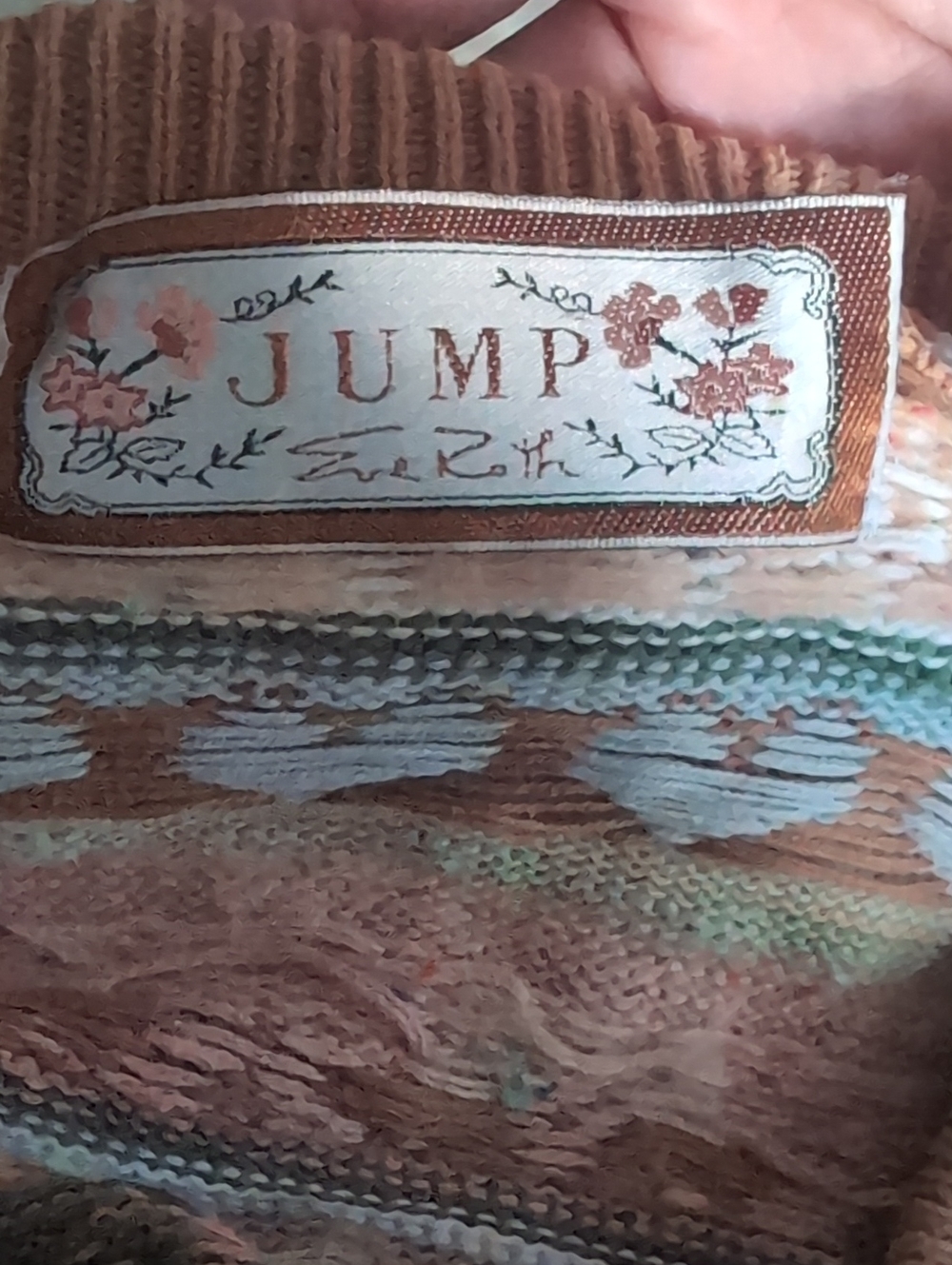 Vintage Jump Pink Pastel Patterned Cardigan Sweater 90's Grannycore Large - Picture 7 of 8